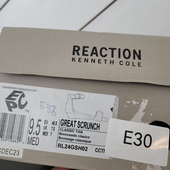 NEW Kenneth Cole Reaction Womens 9.5 Great Scrunch Tan Ankle Strap Sandals - Picture 7 of 7